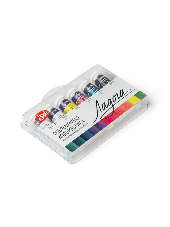 Набор масло "Ладога" Современная колористика, 6 шт х18 мл, в пластиковом коррексе с европодвесом 606x758